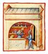 Iraq / Italy: Oil of Almonds (Oleum Amigdolarum). Illustration from Ibn Butlan's Taqwim al-sihhah or 'Maintenance of Health' (Baghdad, 11th century) published in Italy as the Tacuinum Sanitatis in the 14th century
